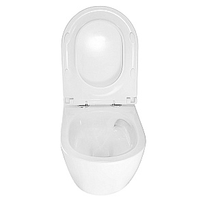 Унитаз подвесной Azario Bonelle AZ-2801E белый, безободковый, с крышкой микролифт, слив торнадо купить в интернет-магазине Sanbest