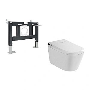 Унитаз подвесной Abber Bequem AC1119S-AC0101P белый, с крышкой микролифт, с инсталляцией купить в интернет-магазине Sanbest