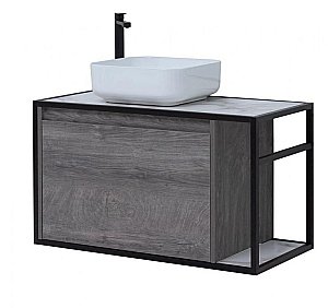 Тумба с раковиной Aquanet Nova Lite Loft 90 L/R дуб рошелье для ванной в интернет-магазине Sanbest