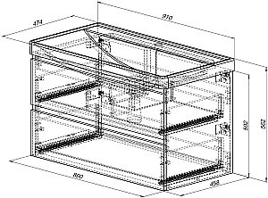 Тумба с раковиной Aquanet Вега 90 черная матовая для ванной в интернет-магазине Sanbest