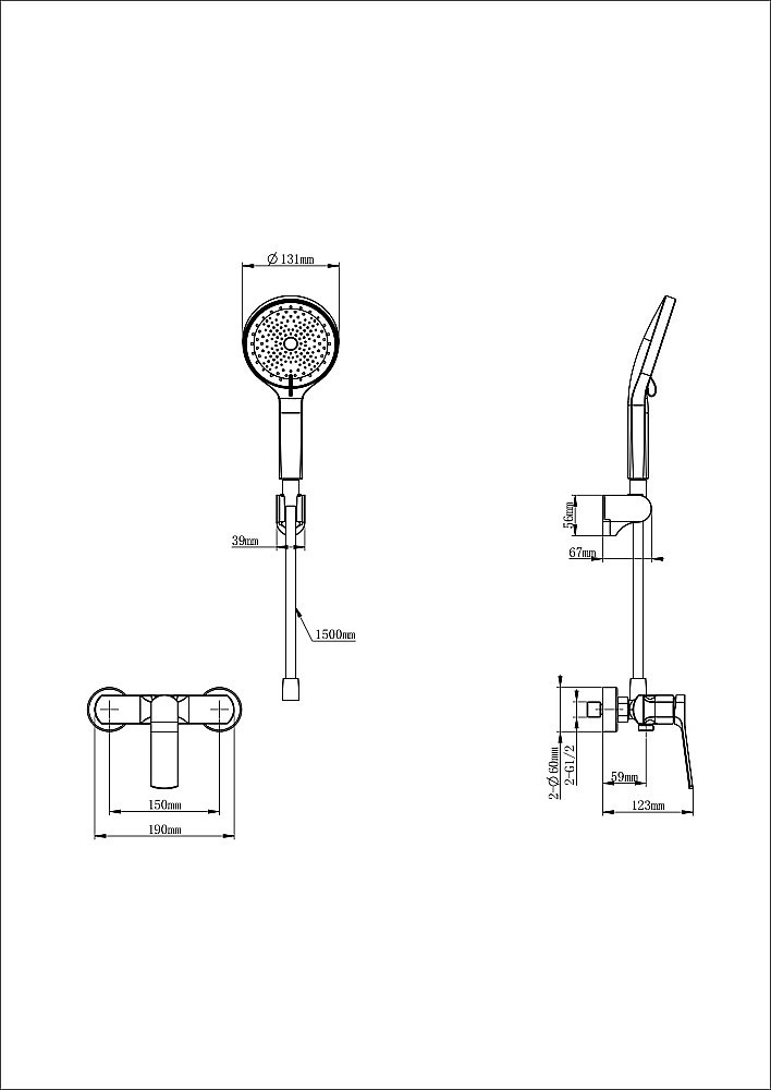Смеситель для душа WONZON & WOGHAND WW-B2585-MB черный матовый купить в интернет-магазине сантехники Sanbest