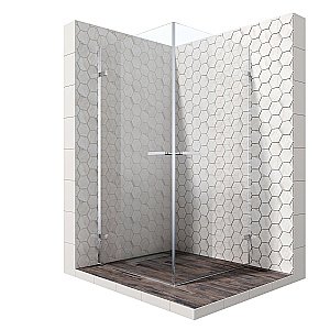 Душевой уголок Ambassador Abner 10011106 100x100 стекло прозрачное/профиль хром купить в интернет-магазине Sanbest