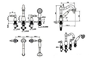 Смеситель для ванны Boheme Tradizionale Oro 395 купить в интернет-магазине сантехники Sanbest