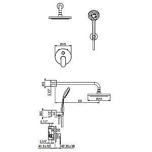 Душевая система Gattoni H2Omix7000 KTH715/PDC0 купить в интернет-магазине сантехники Sanbest