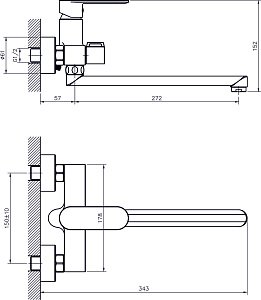 Смеситель для ванны Rush Luson LU1630-51 купить в интернет-магазине сантехники Sanbest