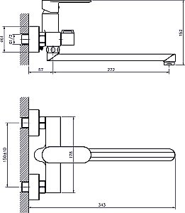 Смеситель для ванны Rush Luson LU1630-51 купить в интернет-магазине сантехники Sanbest