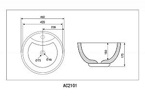 Раковина накладная ABBER Bequem AC2101 белая купить в интернет-магазине Sanbest