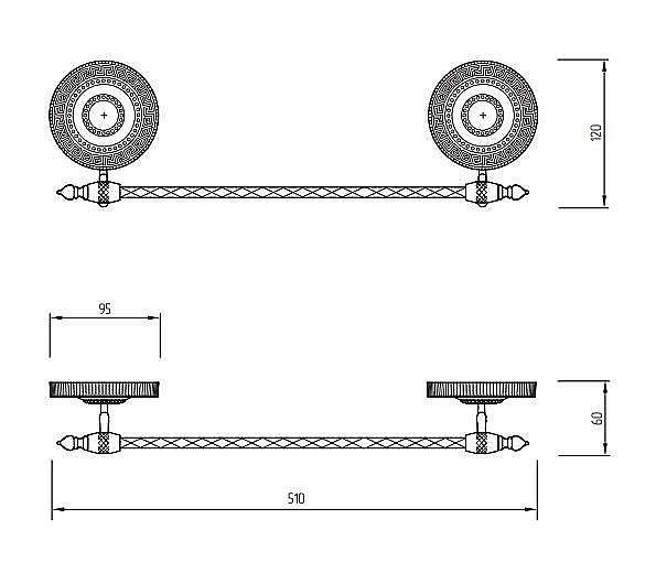 Полотенцедержатель Migliore Monte Carlo 31782 бронза купить в интернет-магазине сантехники Sanbest