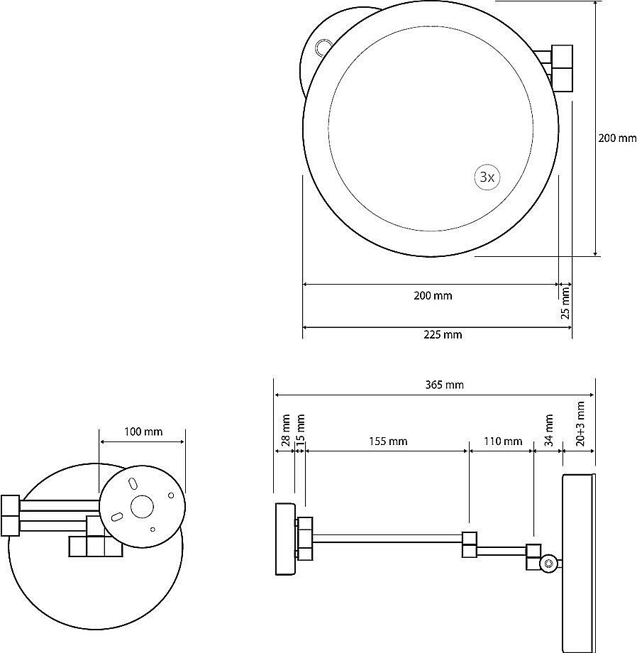 Зеркало косметическое Bemeta 116101770 черное купить в интернет-магазине сантехники Sanbest