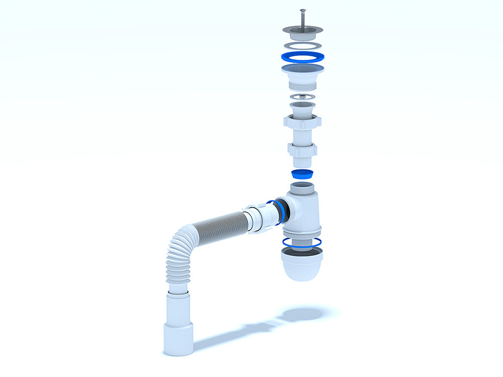 Сифон для раковины Анипласт с гофрой C0115 купить в интернет-магазине сантехники Sanbest