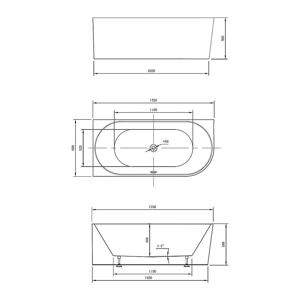 Ванна акриловая Vincea VBT-402-1700 купить в интернет-магазине Sanbest