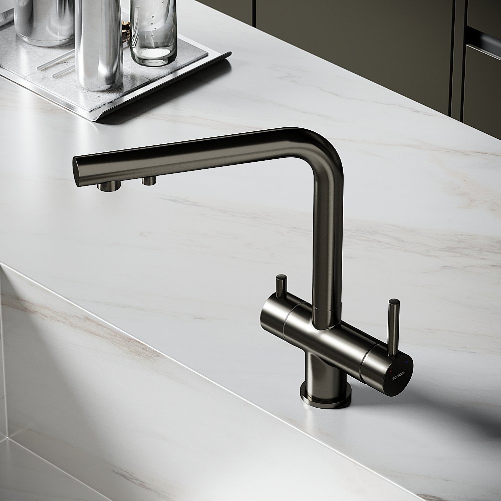 Смеситель для кухни Sancos Foster SC4014GG вороненая сталь купить в интернет-магазине сантехники Sanbest