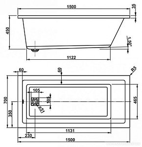 Ванна акриловая Vagnerplast Cavallo 150x70 купить в интернет-магазине Sanbest