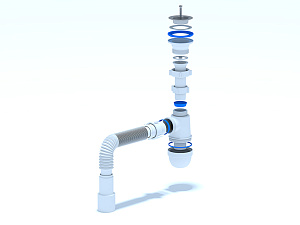 Сифон для раковины Анипласт с гофрой C0115 купить в интернет-магазине сантехники Sanbest