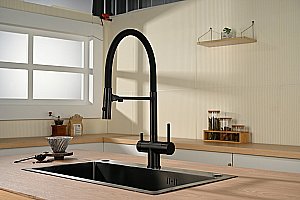 Смеситель для кухни Vincea VKF-120MB черный матовый купить в интернет-магазине сантехники Sanbest