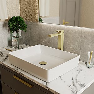 Смеситель для раковины D&K Bayern.Liszt DA1512007 золото матовое купить в интернет-магазине сантехники Sanbest