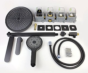 Душевая система Bronze de Luxe ICON 3009CB черный матовый купить в интернет-магазине сантехники Sanbest