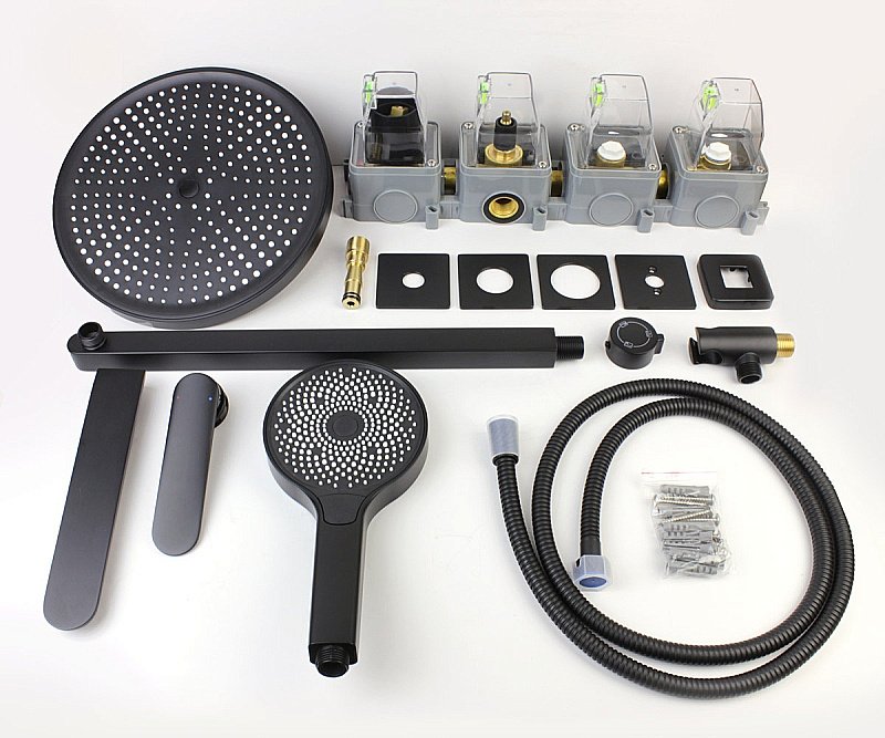 Душевая система Bronze de Luxe ICON 3009CB черный матовый купить в интернет-магазине сантехники Sanbest