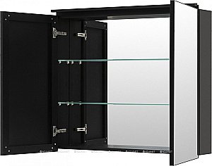 Зеркальный шкаф De Aqua Алюминиум 261760 90 черный купить в интернет-магазине сантехники Sanbest