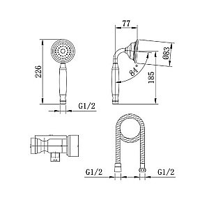 Душевой гарнитур Caprigo Parts 99-562-vot бронза купить в интернет-магазине сантехники Sanbest