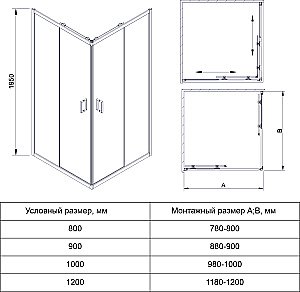 Душевой уголок Veconi Rovigo RV14-11090-01-C5 110х90 стекло прозрачное/профиль черный матовый купить в интернет-магазине Sanbest