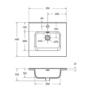 Тумба с раковиной BelBagno ETNA-500-2C-SO-WO Rovere Bianco для ванной в интернет-магазине Sanbest