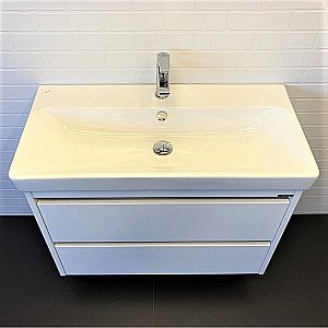 Тумба с раковиной Comforty Дублин 00-00005213 89 белый глянец для ванной в интернет-магазине Sanbest