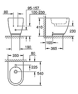 Биде напольное Grohe ESSENCE CERAMIC 3957500H белое купить в интернет-магазине Sanbest
