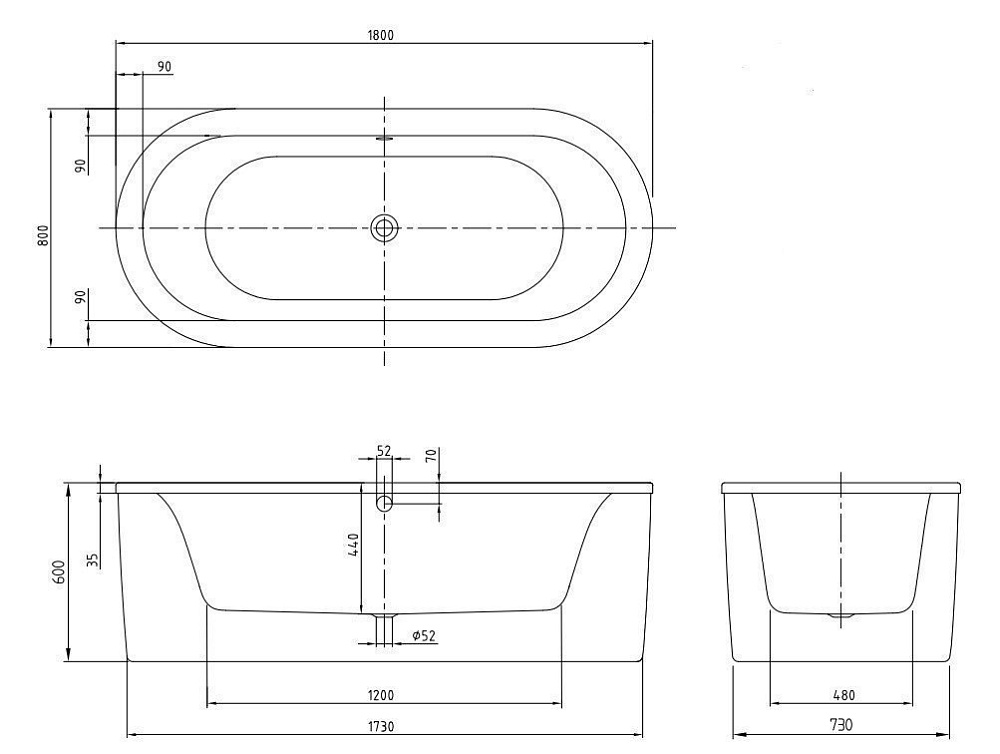 Ванна Villeroy & Boch Loop&Friends 180x80 купить в интернет-магазине Sanbest