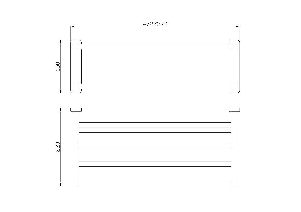 Полотенцедержатель с полкой WONZON & WOGHAND GRAFFITY, Темный графит (WW-9381) купить в интернет-магазине сантехники Sanbest