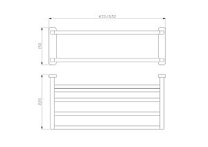 Полотенцедержатель с полкой WONZON & WOGHAND GRAFFITY, Темный графит (WW-9381) купить в интернет-магазине сантехники Sanbest