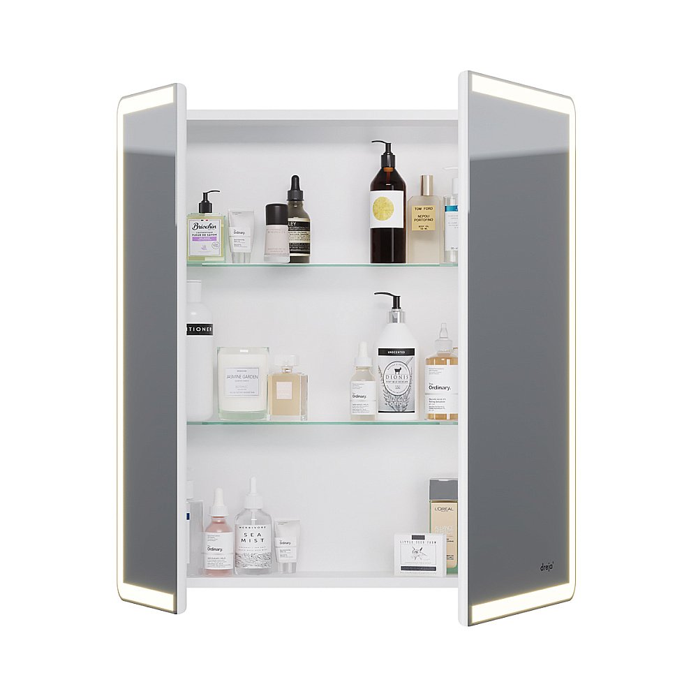 Шкаф зеркальный c LED-подсветкой Dreja POINT 70x80 белый купить в интернет-магазине сантехники Sanbest