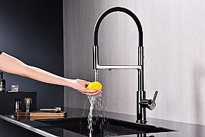 Смеситель для кухни Paulmark Tornado To213402-GB черный глянцевый купить в интернет-магазине сантехники Sanbest