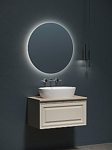 Тумба с раковиной Sancos Very 80 со столешницей, бежевая матовая для ванной в интернет-магазине Sanbest