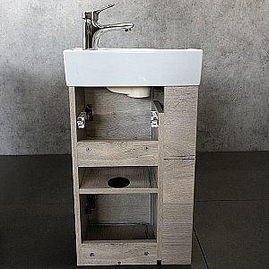 Тумба с раковиной Comforty Матэ-40 00-00015132 дуб дымчатый для ванной в интернет-магазине Sanbest