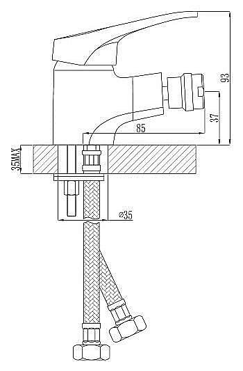 Смеситель для биде Rossinka B B35-51 купить в интернет-магазине сантехники Sanbest