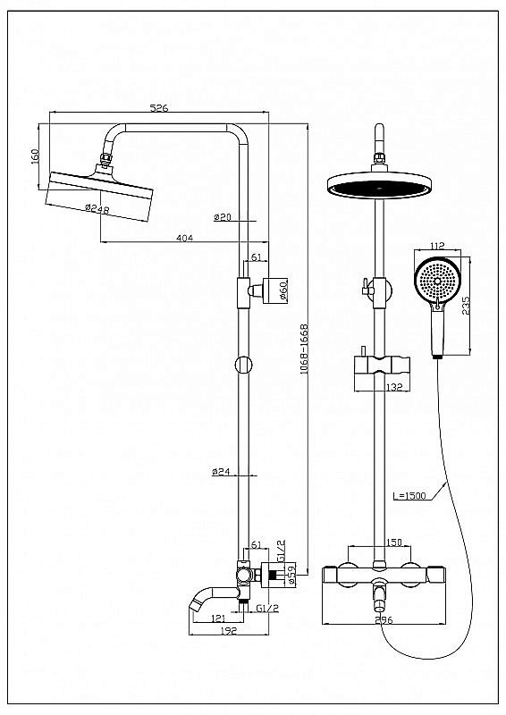 Душевая ситема Esbano CELINE DS-MB черная матовая купить в интернет-магазине сантехники Sanbest