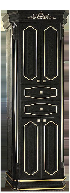 Пенал напольный Misty Астория Gold 60 черный глянец для ванной в интернет-магазине сантехники Sanbest