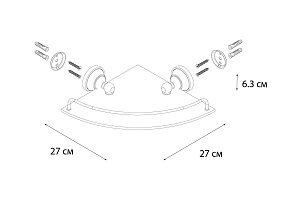 Полка стеклянная угловая FIXSEN BOGEMA FX-78503A купить в интернет-магазине сантехники Sanbest