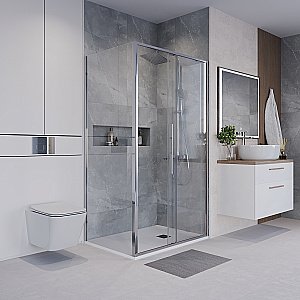 Душевой уголок Niagara Nova NG-64-12A/NG-A80-34 120х80 стекло прозрачное/профиль хром купить в интернет-магазине Sanbest