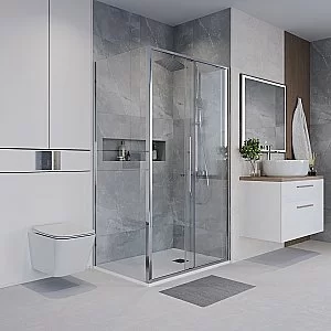 Душевой уголок Niagara Nova NG-64-12A/NG-A80-34 120х80 стекло прозрачное/профиль хром купить в интернет-магазине Sanbest
