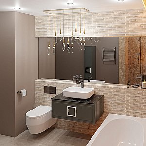 Тумба с раковиной LA FENICE Cubo Grigio 80 серая, столешница черная/ручка белая для ванной в интернет-магазине Sanbest