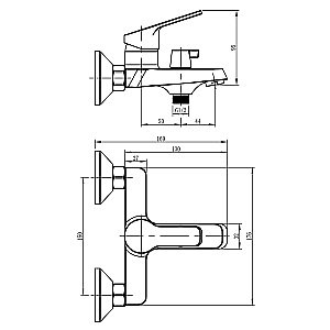 Смеситель для ванны Loranto TINA LR30362001 Хром купить в интернет-магазине сантехники Sanbest