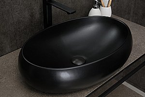 Раковина накладная Gid Lago 60 Bm9030a 53371 черная матовая купить в интернет-магазине Sanbest