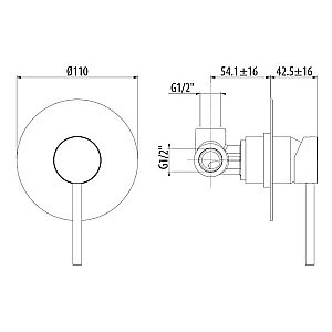 Смеситель для душа Gattoni Circle Two 9130/91NO купить в интернет-магазине сантехники Sanbest