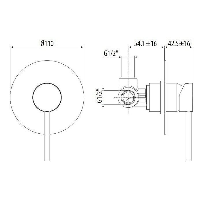 Смеситель для душа Gattoni Circle Two 9130/91NO купить в интернет-магазине сантехники Sanbest