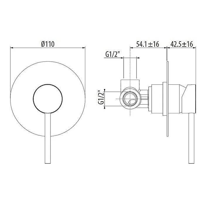 Смеситель для душа Gattoni Circle Two 9130/91NO купить в интернет-магазине сантехники Sanbest