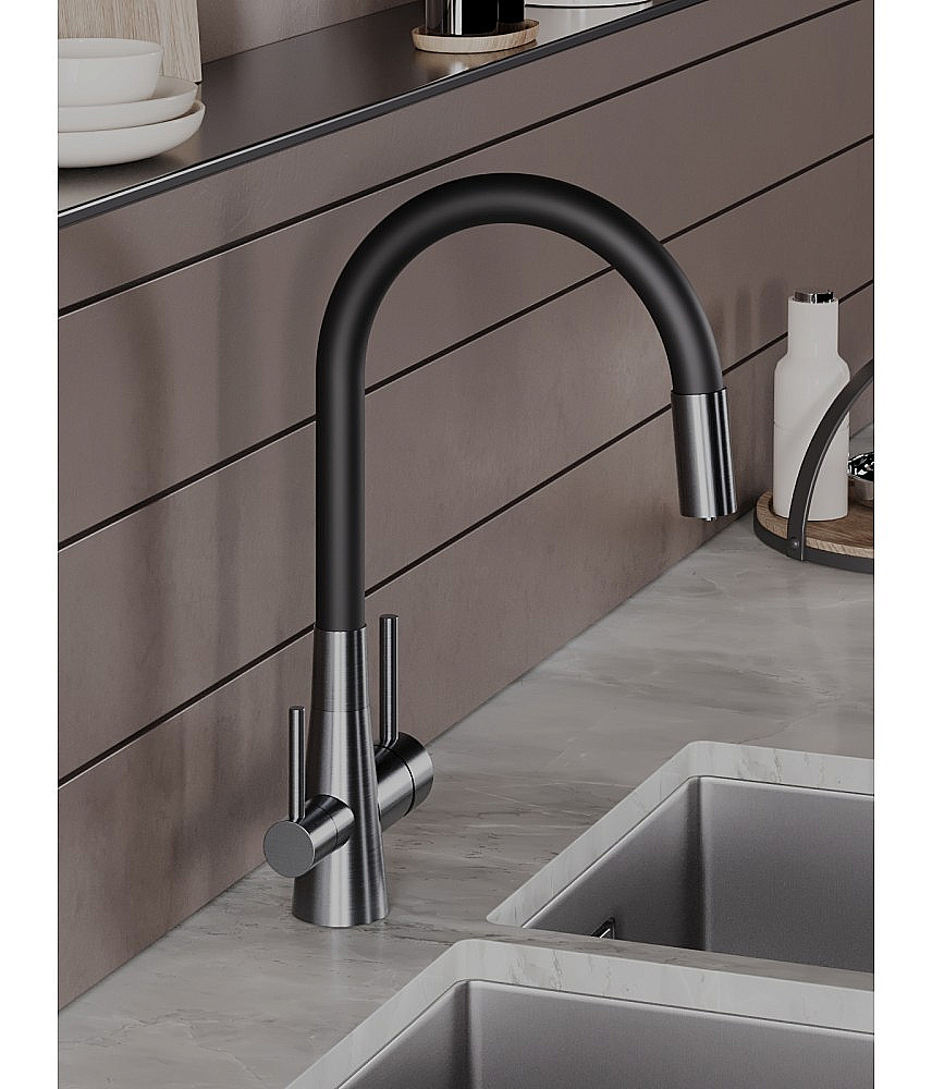 Смеситель для кухни Agger Elegant A3230355 оружейная сталь матовая купить в интернет-магазине сантехники Sanbest