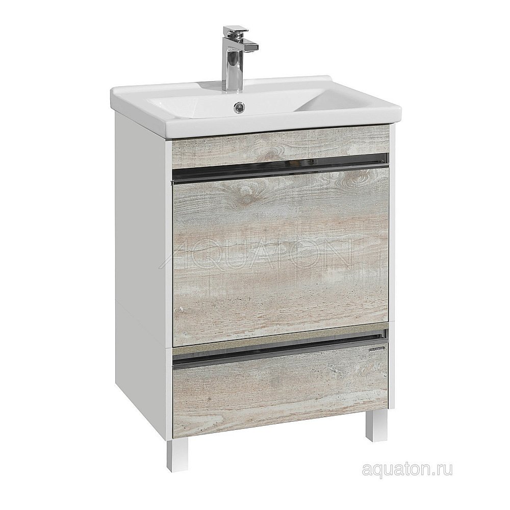 Тумба с раковиной Акватон Капри 60 бетон пайн для ванной в интернет-магазине Sanbest