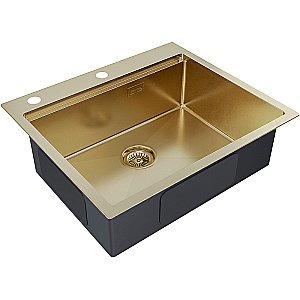 Кухонная мойка Paulmark Kroner-Pro 59 PM705951-BG брашированное золото купить в интернет-магазине сантехники Sanbest